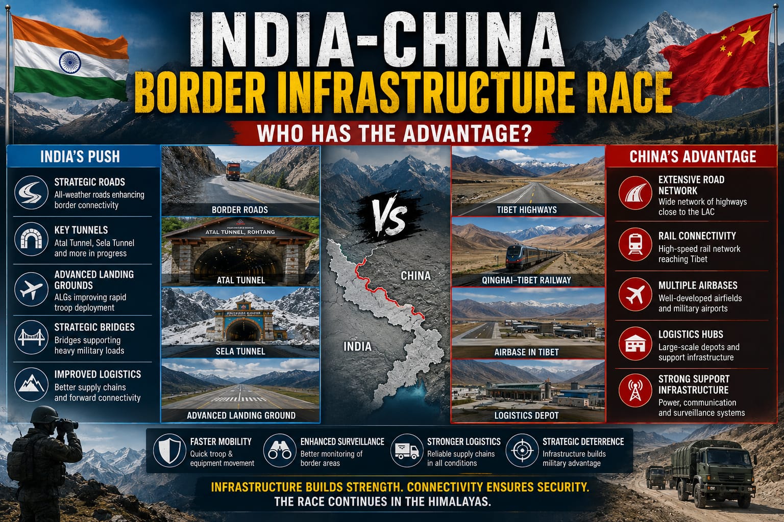 India-China Border Infrastructure Race: Who Has the Advantage?